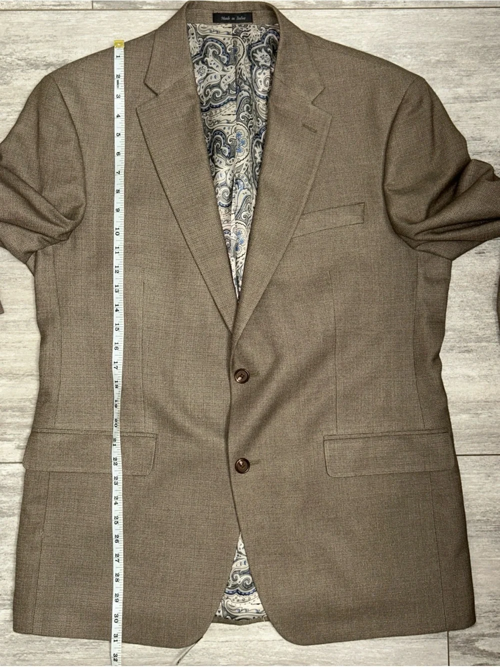 Lauren Ralph Lauren Men’s 42R Taupe Blazer Sportcoat Paisley Lined Jacket